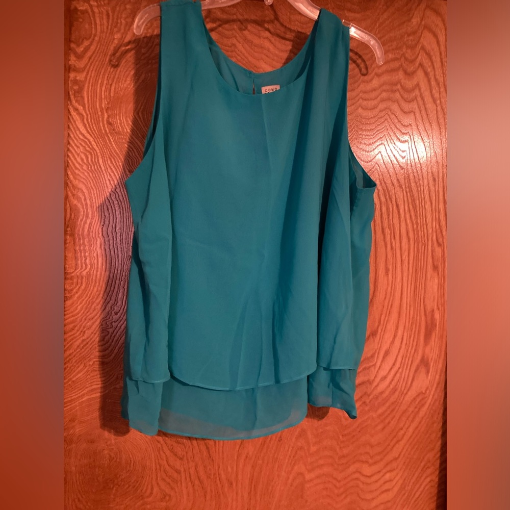 Como vintage ladies sleeveless top 2X